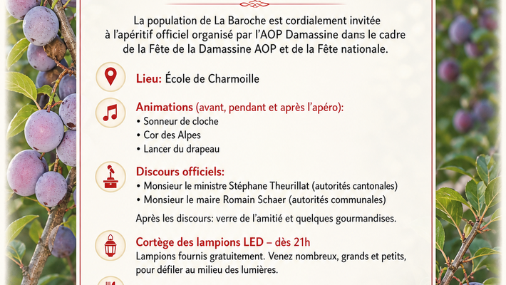 Description pour la soirée festive de la fête de la Damassine